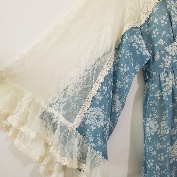 GUNNE SAX by Jessica Vintage 1970’s Blue Floral Dress. - Picture 6 of 12